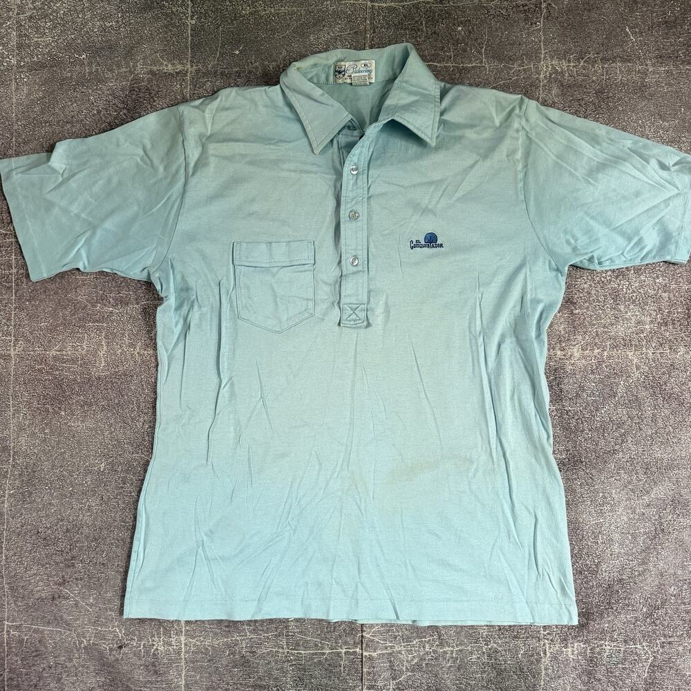 Men's Vintage 70s El Conquistador Resort Tucon Arizona Employee Polo Shirt Sz XL